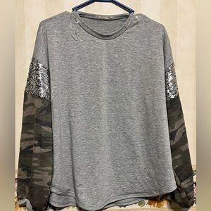 Sequin army tee